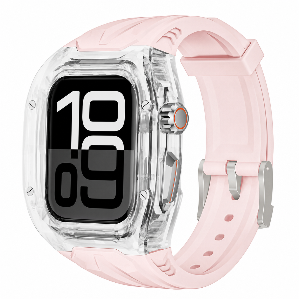 ⌚ LIMITED-TIME 49% OFF! 💥Integrated Smartwatch Band with Protective Case Color Blocking Translucent Sport Strap for 40mm 41mm 42mm 44mm 45mm 46mm 49mm