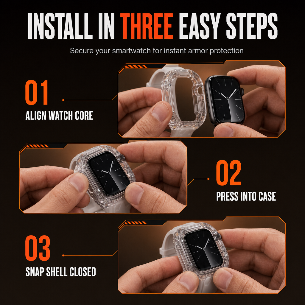 ⌚ LIMITED-TIME 49% OFF! 💥Integrated Smartwatch Band with Protective Case Color Blocking Translucent Sport Strap for 40mm 41mm 42mm 44mm 45mm 46mm 49mm