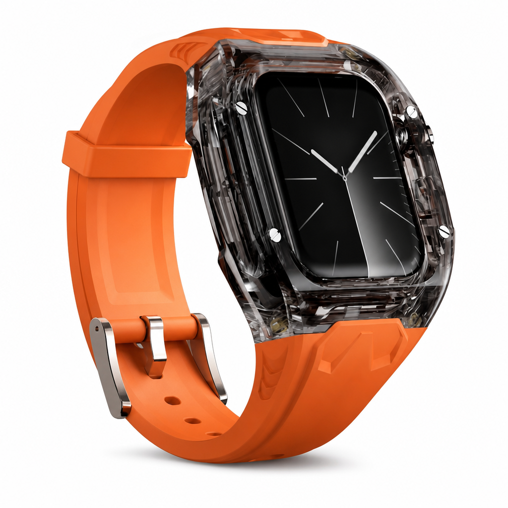 ⌚ LIMITED-TIME 49% OFF! 💥Integrated Smartwatch Band with Protective Case Color Blocking Translucent Sport Strap for 40mm 41mm 42mm 44mm 45mm 46mm 49mm