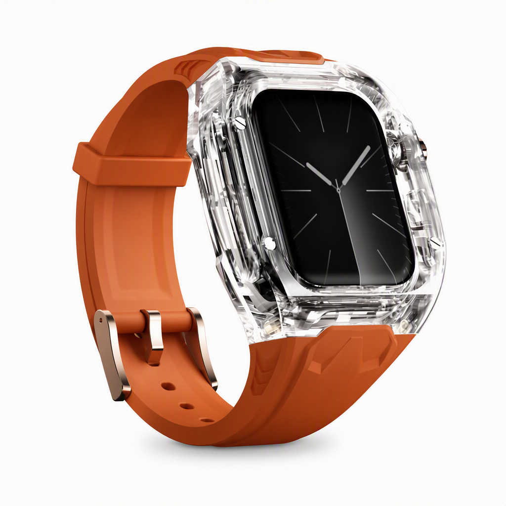 ⌚ LIMITED-TIME 49% OFF! 💥Integrated Smartwatch Band with Protective Case Color Blocking Translucent Sport Strap for 40mm 41mm 42mm 44mm 45mm 46mm 49mm