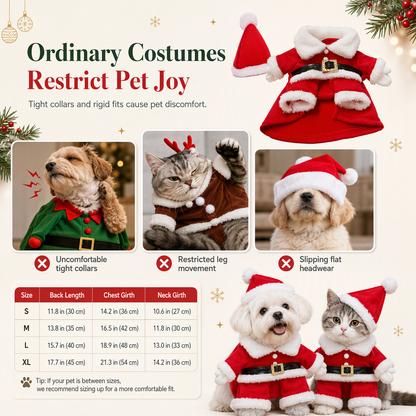 🎄 49% OFF! ✨ Christmas Pet Costume for Dogs & Cats – Hilarious 3D Standing Santa Suit with Integrated Stuffed Hands, Plush Warmth Premium Stitching & Thick Velvet Trim – Lightweight Holiday Outfit for Cats & Dogs – Sizes S-XL 🐾