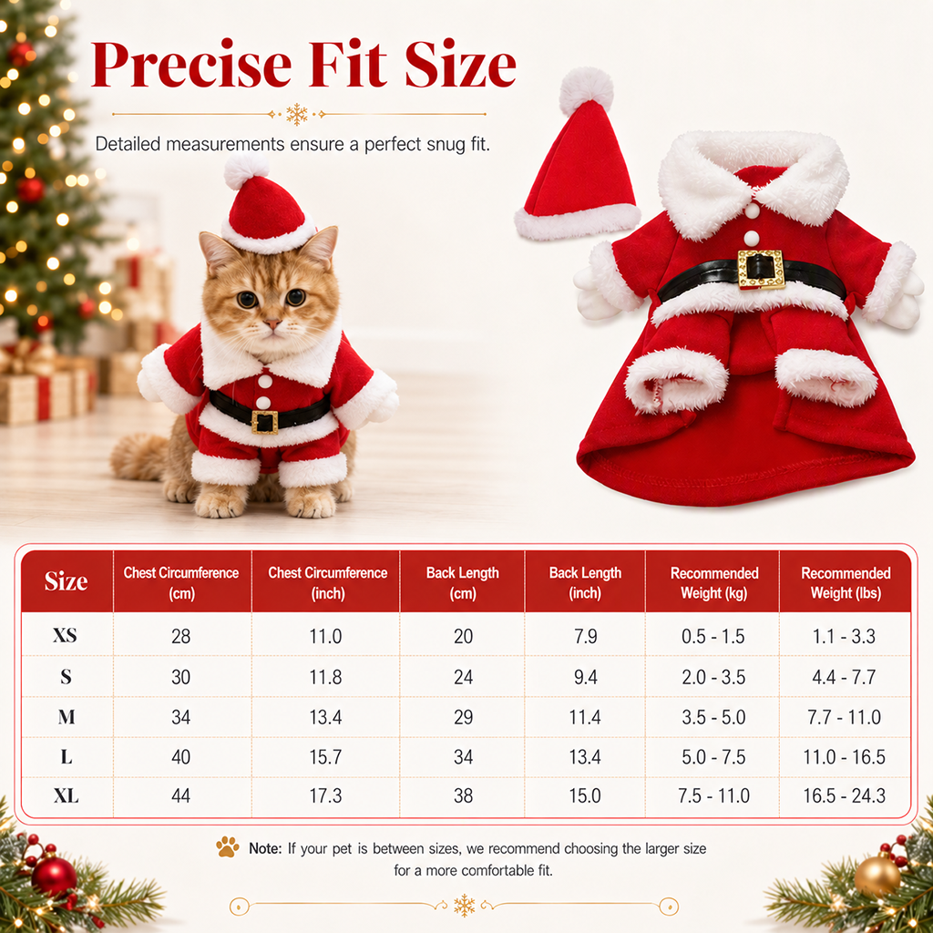 🎄 49% OFF! ✨ Christmas Pet Costume for Dogs & Cats – Hilarious 3D Standing Santa Suit with Integrated Stuffed Hands, Plush Warmth Premium Stitching & Thick Velvet Trim – Lightweight Holiday Outfit for Cats & Dogs – Sizes S-XL 🐾