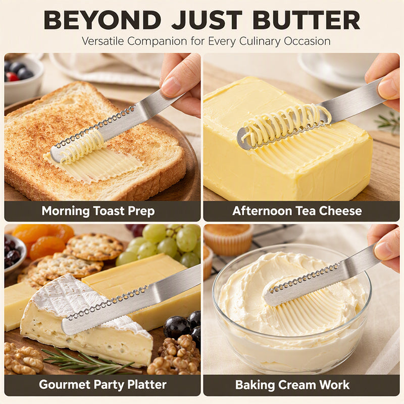 🥳HOT SALE💞50K+ SOLD! Professional 304 Stainless Steel 3-in-1 Butter Knife and Spreader
