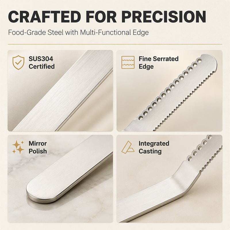 🥳HOT SALE💞50K+ SOLD! Professional 304 Stainless Steel 3-in-1 Butter Knife and Spreader
