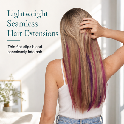 🏆BUY 1 GET 1 FREE🌈Colored Straight Clip-In Hairpieces