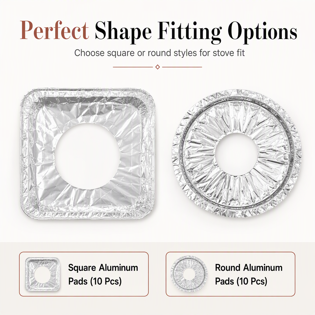⏳ Limited-Time Offer! ⏰ 10-Pack Heavy-Duty Foil Gas Stove Burner Liners – Keep Your Hob Clean & Protected with Deep Well Spill Capture 🍳