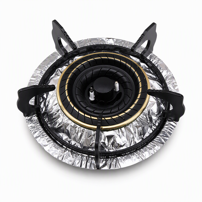 ⏳ Limited-Time Offer! ⏰ 10-Pack Heavy-Duty Foil Gas Stove Burner Liners – Keep Your Hob Clean & Protected with Deep Well Spill Capture 🍳