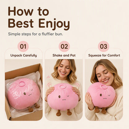 📢49% - OFF 🔥Cute Bao Bun Plush Pillow 🛏️– Soft, Squishy & Irresistibly Cosy, A Sweet Treat for Your Sofa, Bed or Desk 🛋️✨