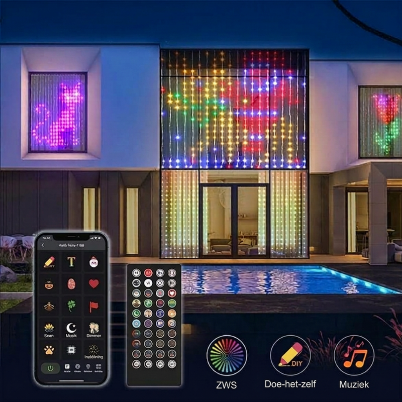 💥🌈 49% DISCOUNT! From ordinary lights to a spectacular light show! Draw patterns, add text or photos, and let the colors dance to the music – waterproof & USB-powered!