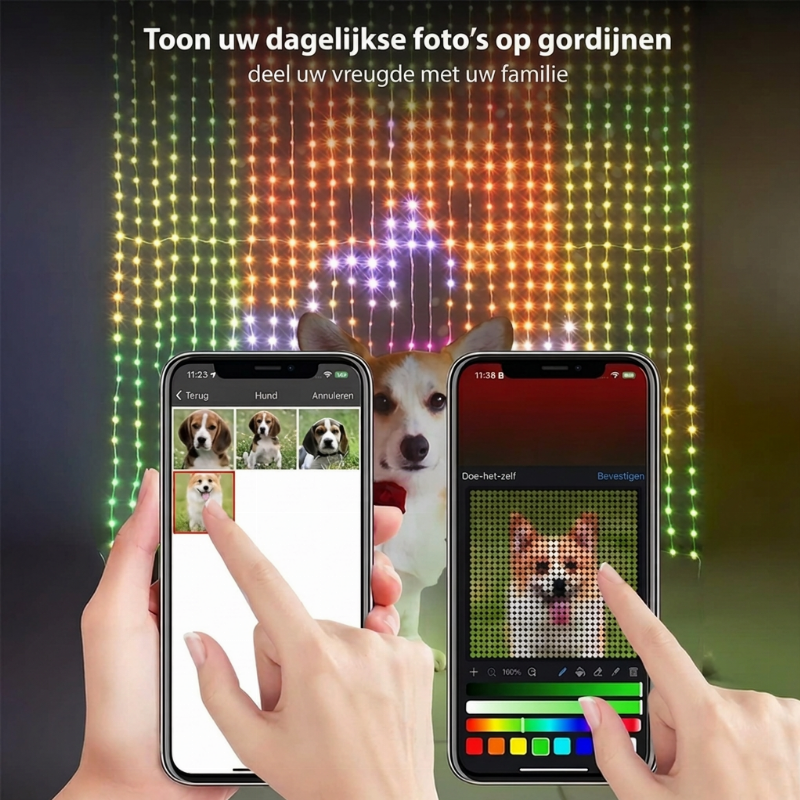 💥🌈 49% DISCOUNT! From ordinary lights to a spectacular light show! Draw patterns, add text or photos, and let the colors dance to the music – waterproof & USB-powered!