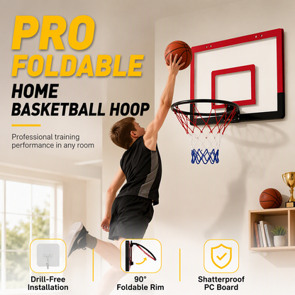 🔥New Arrival! 🏀No-Drill Wall-Mounted Folding Basketball Hoop Toy Set – Turn Any Wall Into a Mini Court, Active Fun for Kids Indoors & Out 🎯