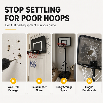 🔥New Arrival! 🏀No-Drill Wall-Mounted Folding Basketball Hoop Toy Set – Turn Any Wall Into a Mini Court, Active Fun for Kids Indoors & Out 🎯