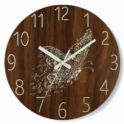 🔥Limited-Time Offer🕰️12-Inch Silent Wooden Wall Clock – Luminous Glow & MDF Wood Grain✨