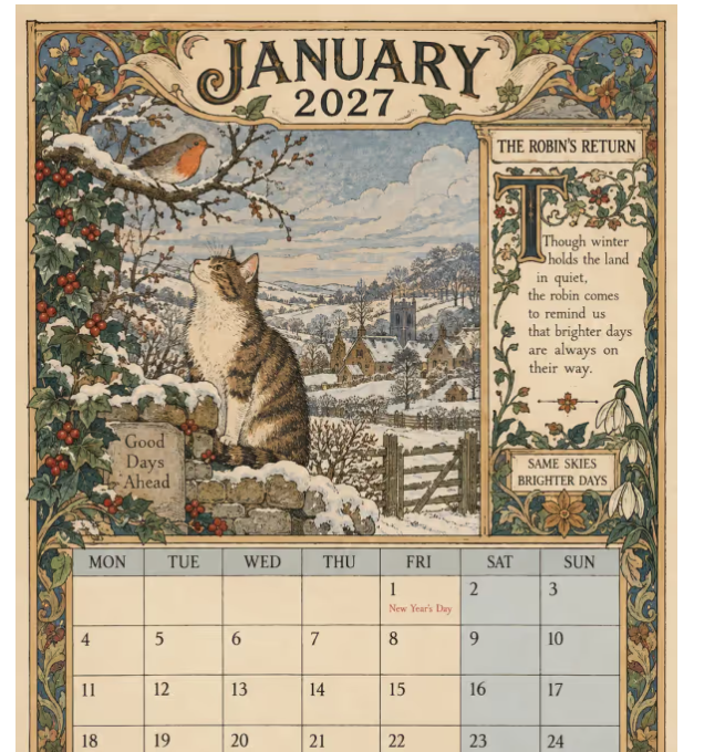 📣Add Vintage Charm Instantly! 🎁2027 Storybook Wall Calendar✨
