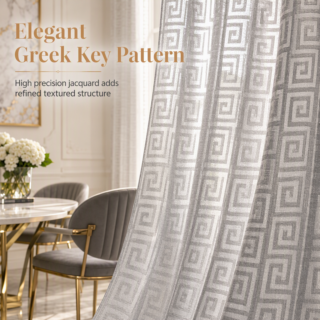 📢📢49% OFF !! ⏰Geometric Jacquard Sheer Curtain Panel for Living Room