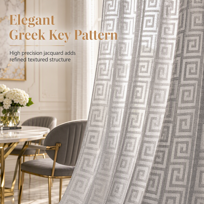 📢📢49% OFF !! ⏰Geometric Jacquard Sheer Curtain Panel for Living Room