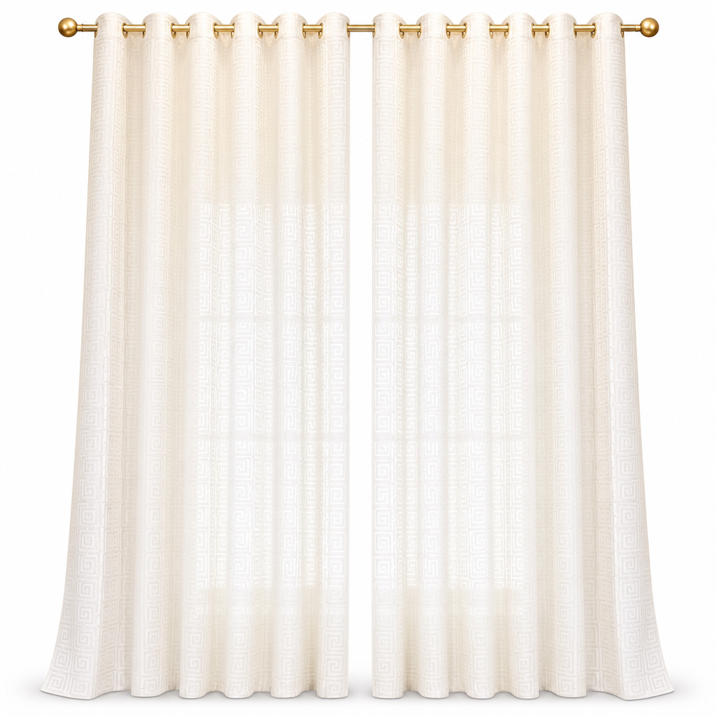 📢📢49% OFF !! ⏰Geometric Jacquard Sheer Curtain Panel for Living Room