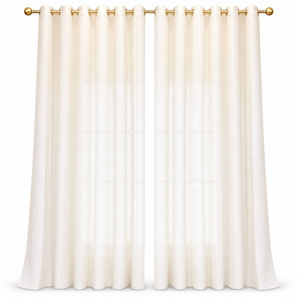 📢📢49% OFF !! ⏰Geometric Jacquard Sheer Curtain Panel for Living Room