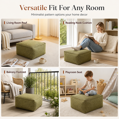 🛋️ LIMITED‑TIME 49% OFF! 🏡 Boho Storage Ottoman Floor Pouf Cover – Fill with Clothes & Blankets, 220 lbs Support, Washable Canvas 🧶