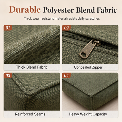 🛋️ LIMITED‑TIME 49% OFF! 🏡 Boho Storage Ottoman Floor Pouf Cover – Fill with Clothes & Blankets, 220 lbs Support, Washable Canvas 🧶