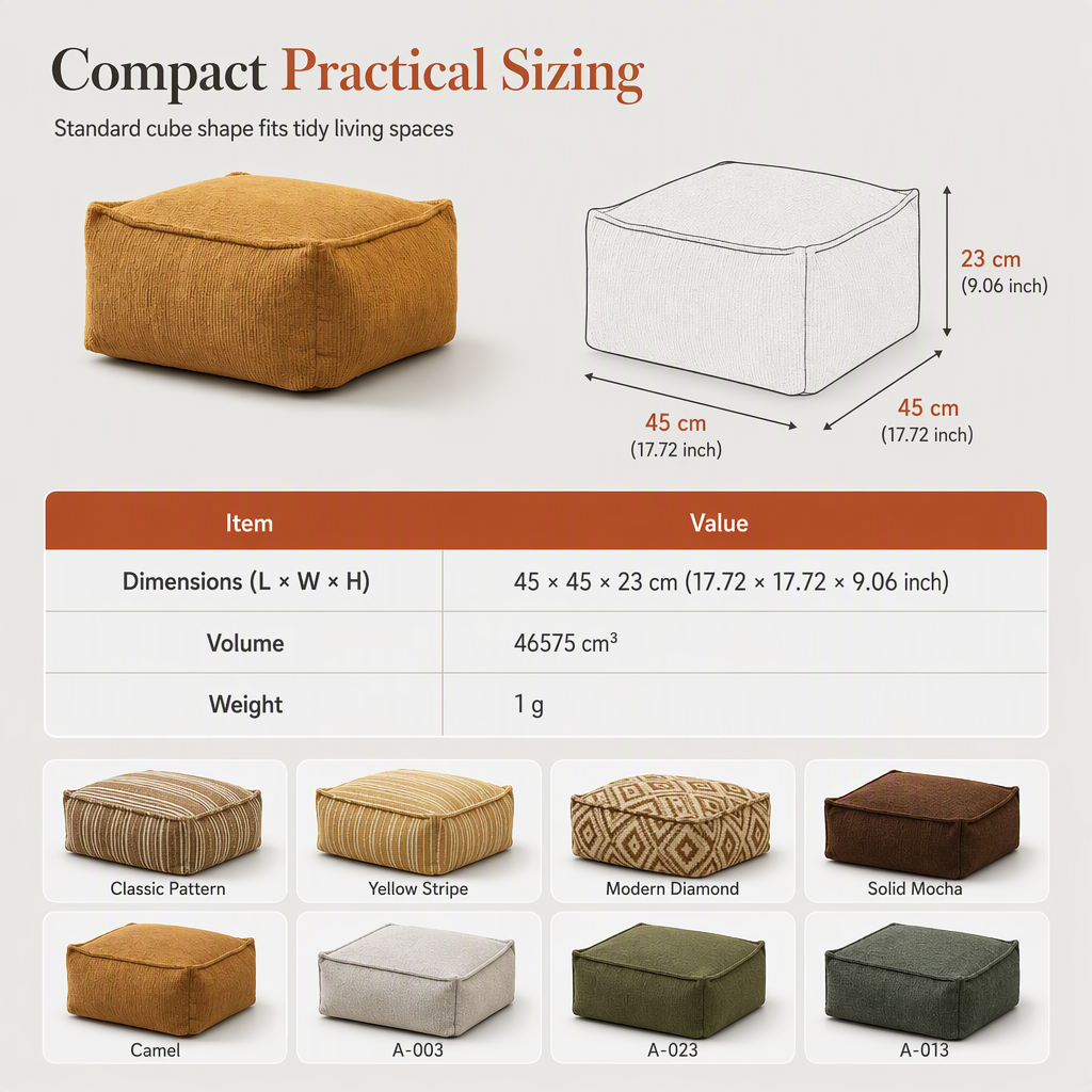 🛋️ LIMITED‑TIME 49% OFF! 🏡 Boho Storage Ottoman Floor Pouf Cover – Fill with Clothes & Blankets, 220 lbs Support, Washable Canvas 🧶