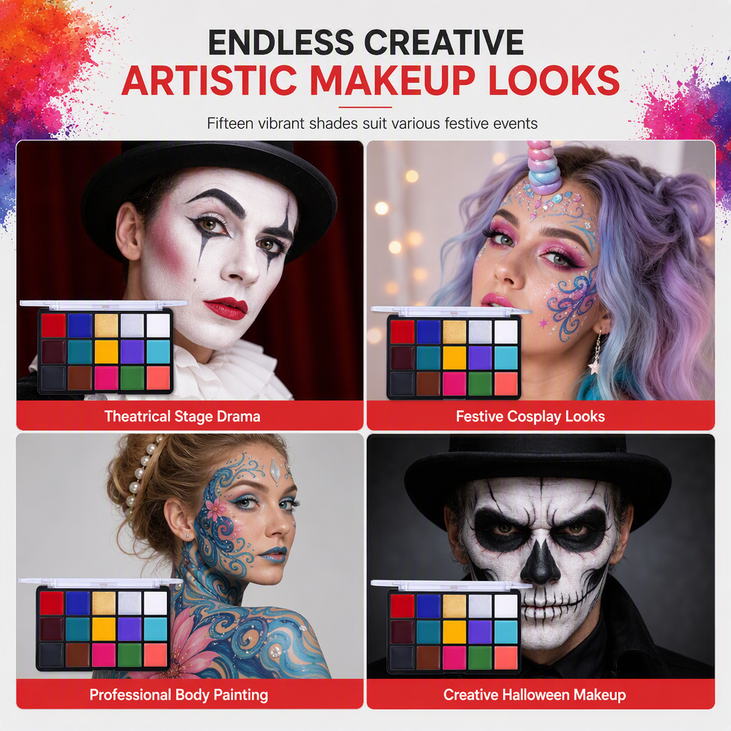 ⏳Time-Limited Special⏰15 Colors Oil Based Face and Body Paint Palette