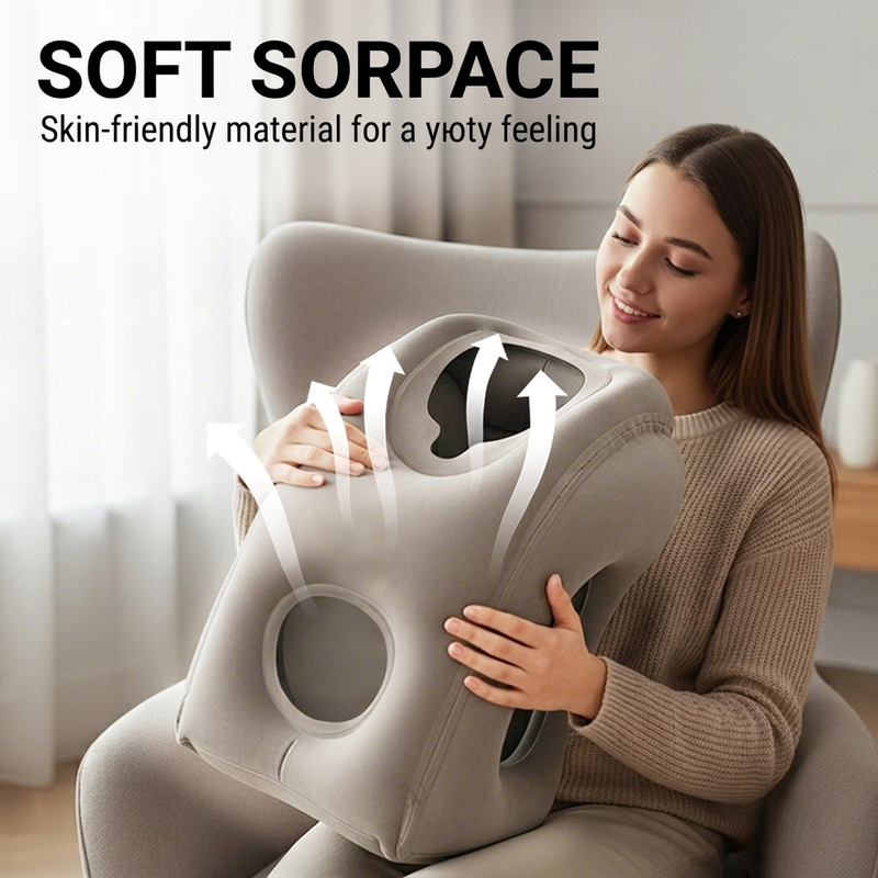 🌬️ Ergonomic Inflatable Travel Pillow ✈️😴 | For Comfortable Sleep in Cars, Planes, or Trains