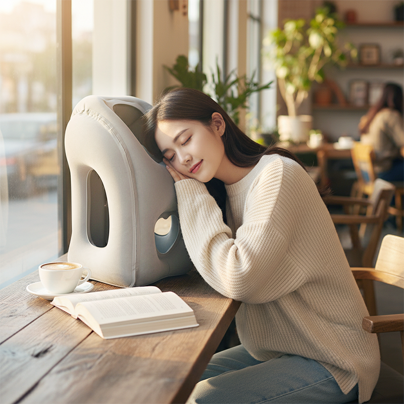 🌬️ Ergonomic Inflatable Travel Pillow ✈️😴 | For Comfortable Sleep in Cars, Planes, or Trains