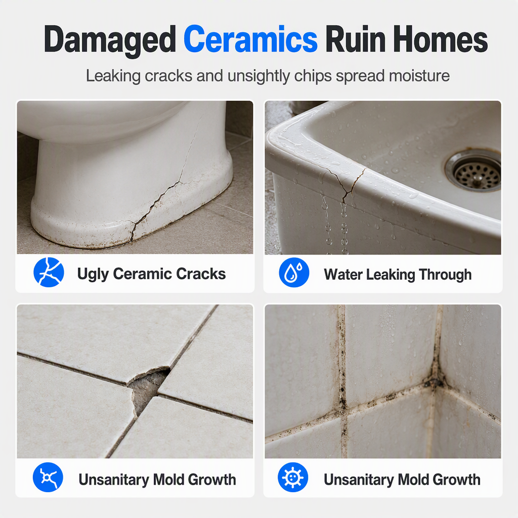 ⏳🔥LIMITED-TIME 49% OFF! 🛠️ Quick-Drying Ceramic Tile Repair Paste – Crack & Chip Filler