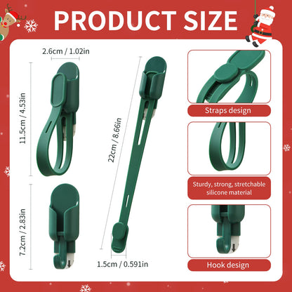 🎄  49% OFF! 🎁 Silicone Christmas Wreath Ties & Traceless Hooks – Reusable, Damage-Free Holiday Decor Hanging Kit ✨