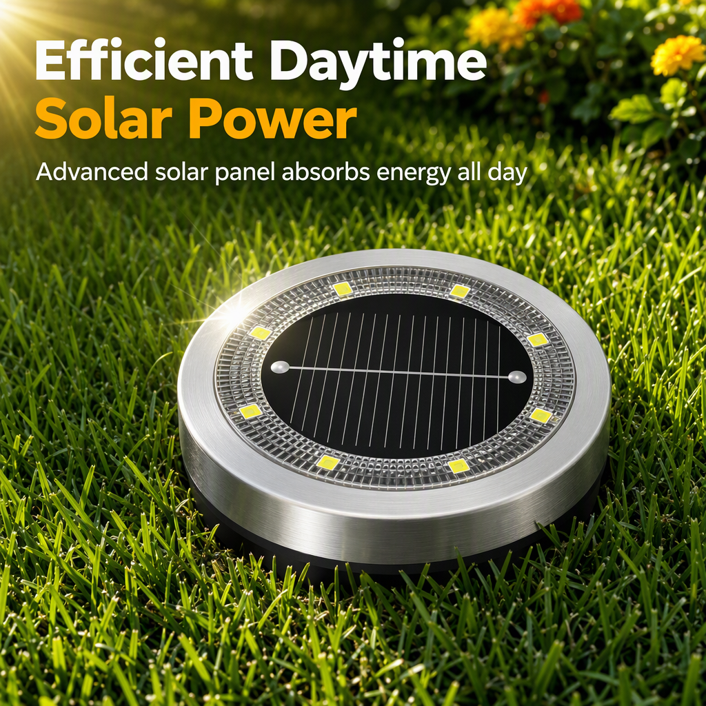 Solar Outdoor In-Ground Lights Stainless Steel Garden Pathway Lawn Lights for Yard Landscape Decoration