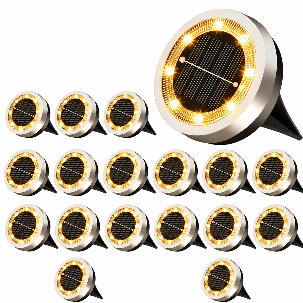 Solar Outdoor In-Ground Lights Stainless Steel Garden Pathway Lawn Lights for Yard Landscape Decoration