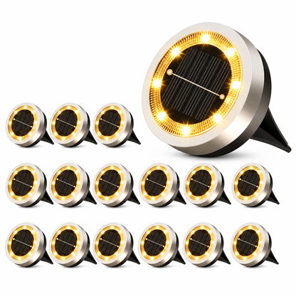 Solar Outdoor In-Ground Lights Stainless Steel Garden Pathway Lawn Lights for Yard Landscape Decoration