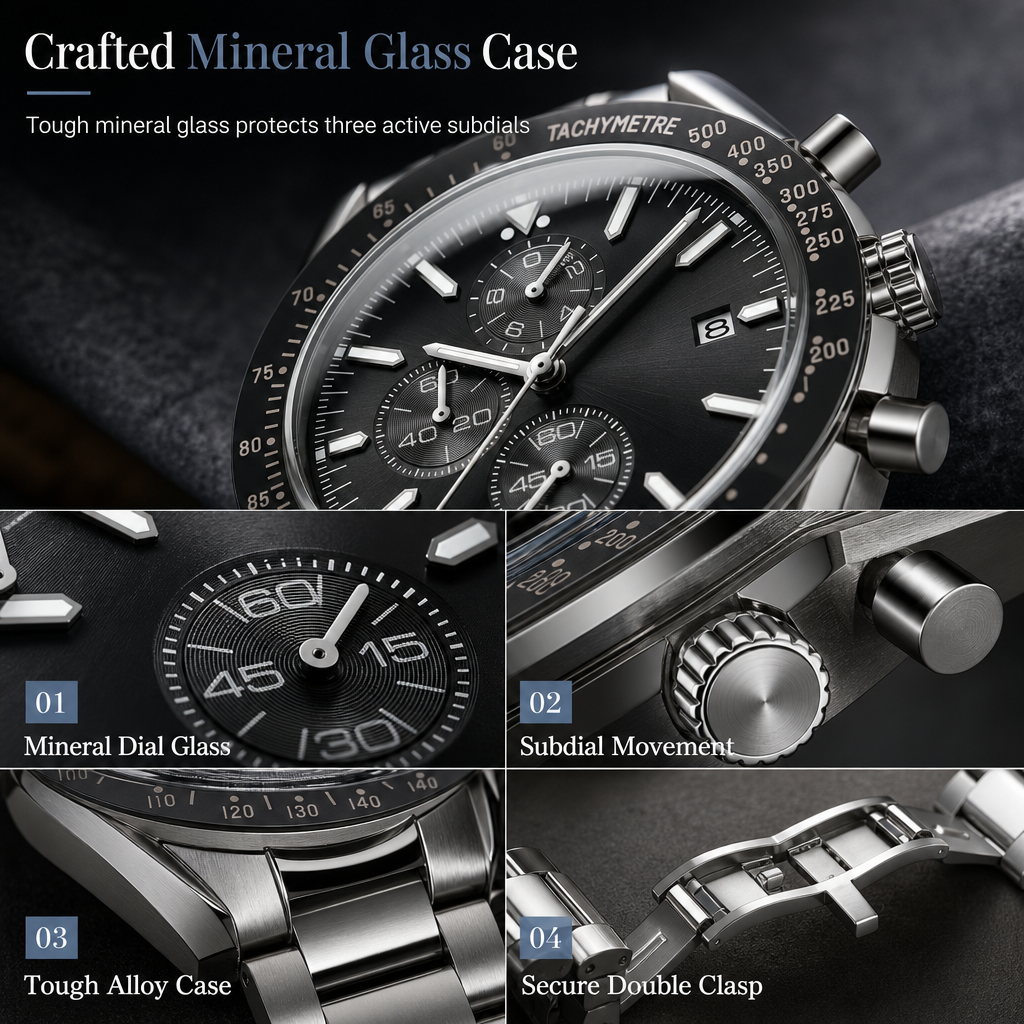 ⏳🔥LIMITED-TIME 54% OFF! ⌚Men's Sport Quartz Watch Multifunctional Waterproof Fashion Wristwatch Model 5140