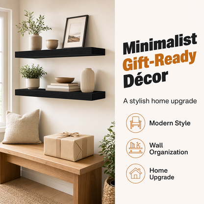🏆LIMITED TIME 49% OFF🧺Minimalist Wooden Floating Wall Shelves