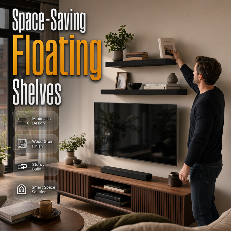 🏆LIMITED TIME 49% OFF🧺Minimalist Wooden Floating Wall Shelves