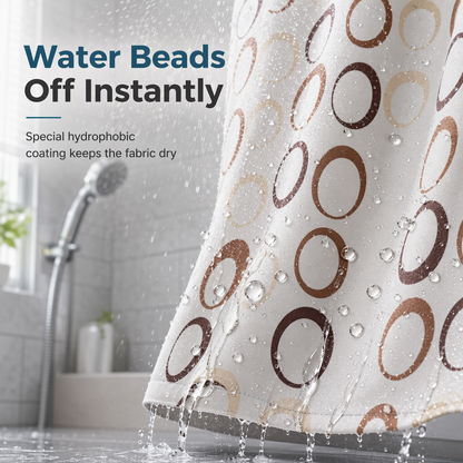 Waterproof Mold Resistant Fabric Shower Curtain for Bathroom Dry and Wet Separation