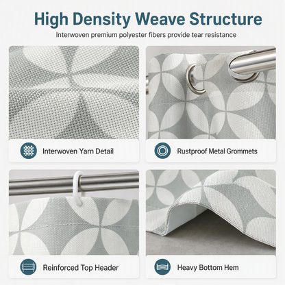 Waterproof Mold Resistant Fabric Shower Curtain for Bathroom Dry and Wet Separation