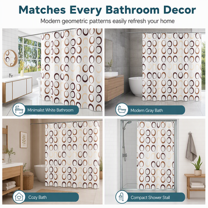 Waterproof Mold Resistant Fabric Shower Curtain for Bathroom Dry and Wet Separation