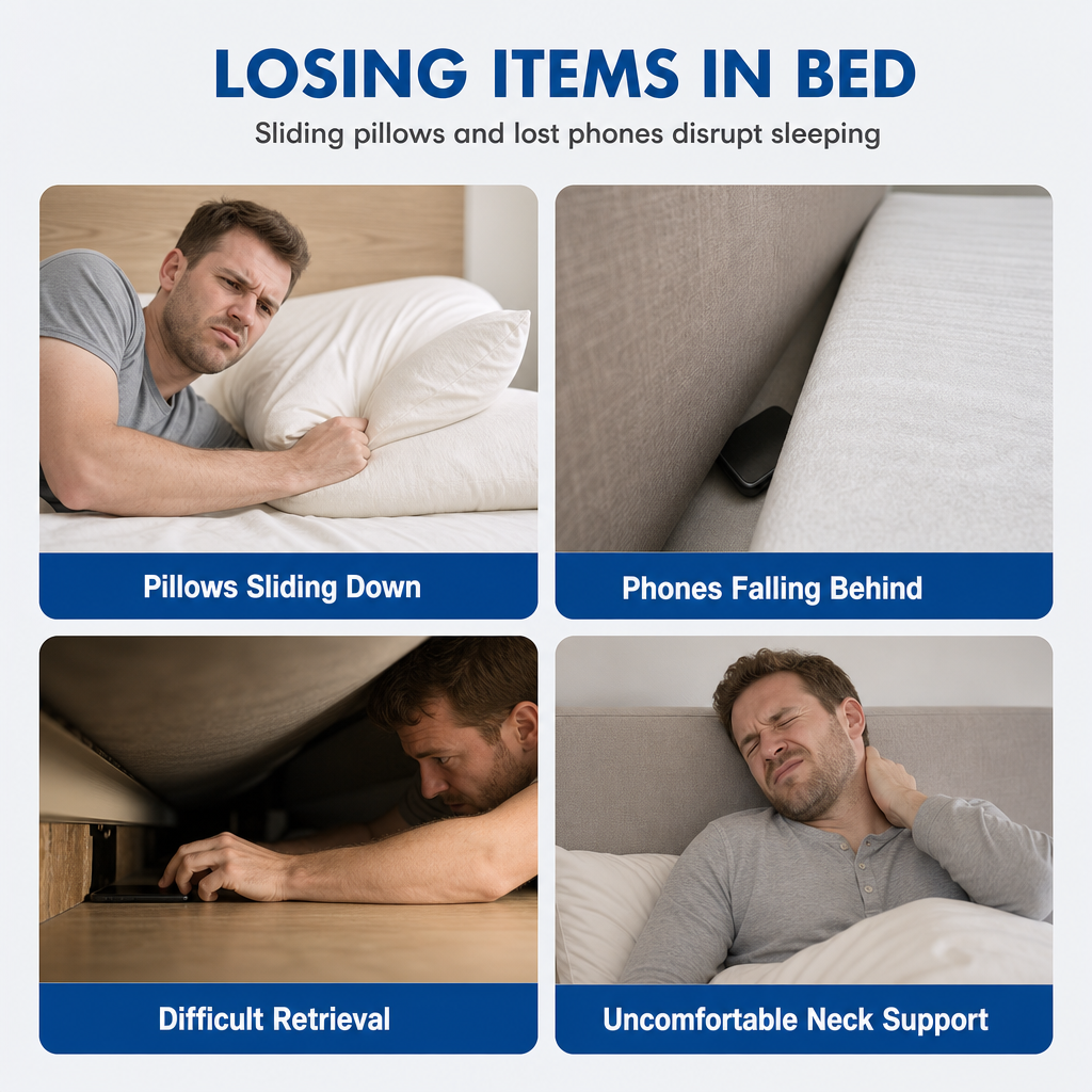 ⏳🔥LIMITED-TIME 49% OFF! ⏰Triangular Headboard Wedge Pillow with Side Pocket