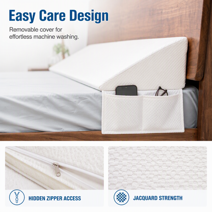 ⏳🔥LIMITED-TIME 49% OFF! ⏰Triangular Headboard Wedge Pillow with Side Pocket