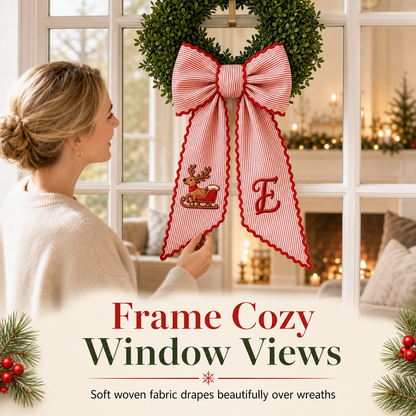 🎄 49% OFF – Vintage Santa Ribbon Bow for Wreaths & Doors