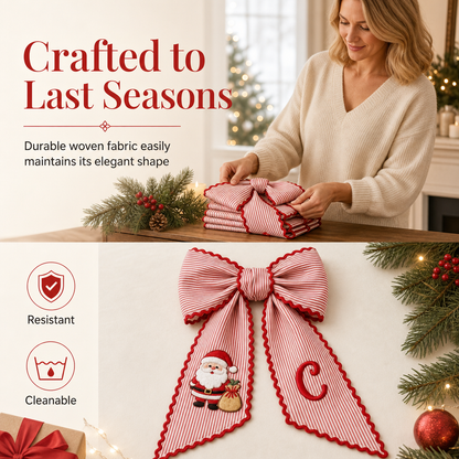 🎄 49% OFF – Vintage Santa Ribbon Bow for Wreaths & Doors