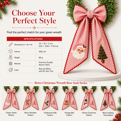🎄 49% OFF – Vintage Santa Ribbon Bow for Wreaths & Doors