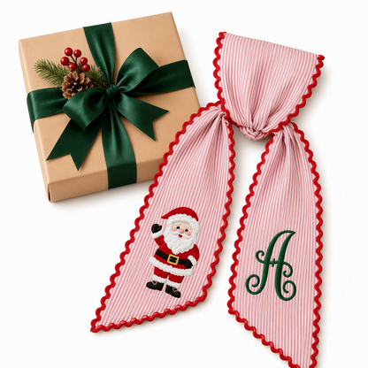 🎄 49% OFF – Vintage Santa Ribbon Bow for Wreaths & Doors