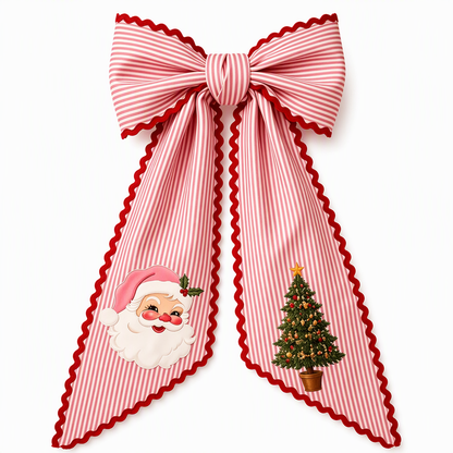 🎄 49% OFF – Vintage Santa Ribbon Bow for Wreaths & Doors