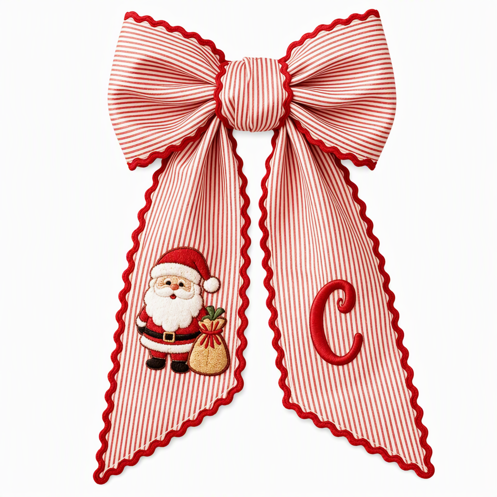 🎄 49% OFF – Vintage Santa Ribbon Bow for Wreaths & Doors