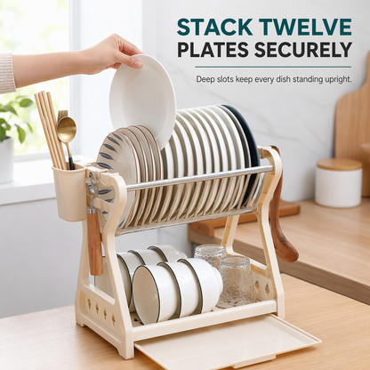 🍽️Multi-Layer Kitchen Dish Drying Rack and Tableware Storage Organizer with Steel Frame