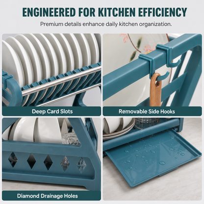 🍽️Multi-Layer Kitchen Dish Drying Rack and Tableware Storage Organizer with Steel Frame