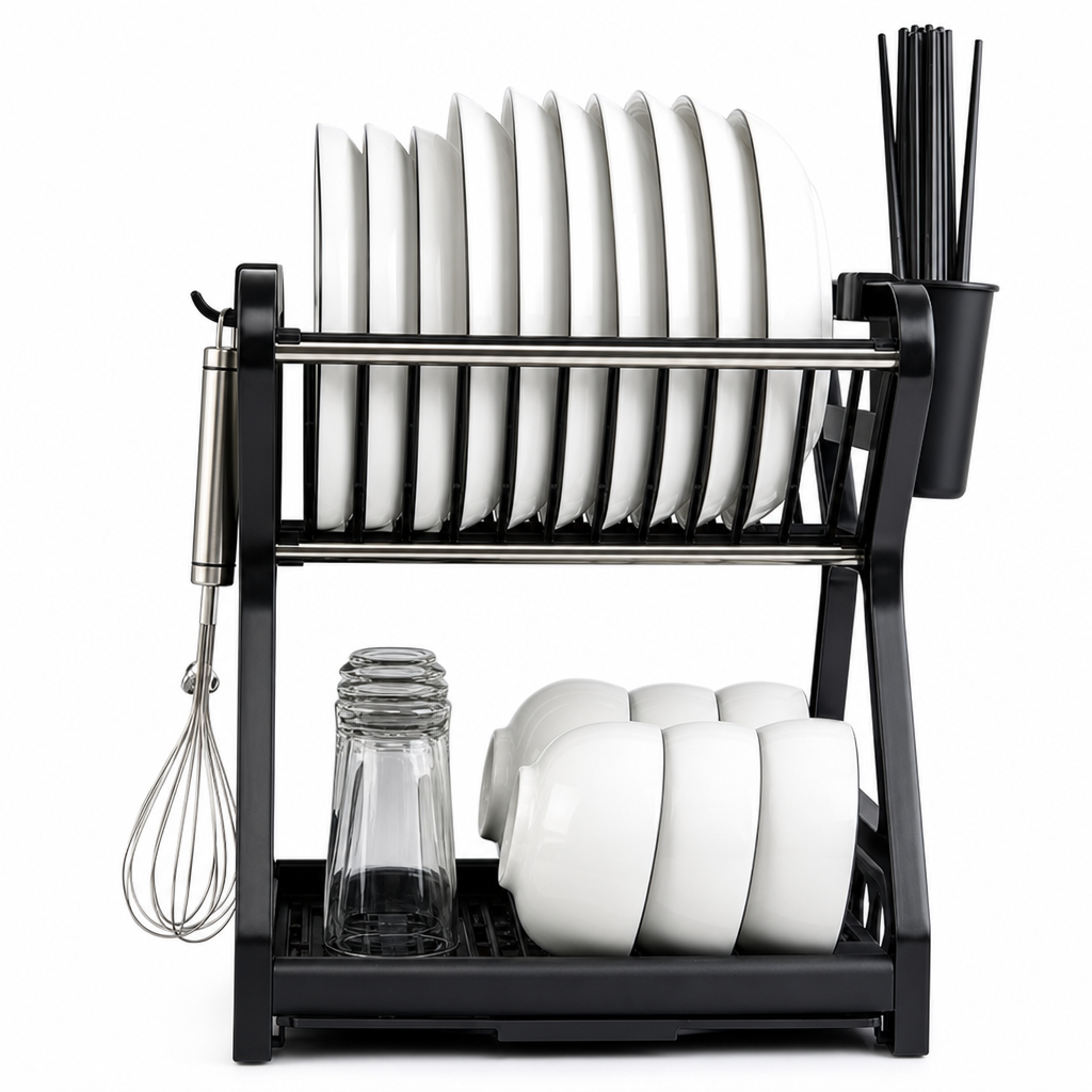 🍽️Multi-Layer Kitchen Dish Drying Rack and Tableware Storage Organizer with Steel Frame